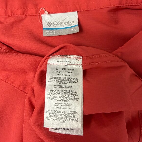 Columbia Button Up Men's Outdoor Short Sleeve Salmon Shirt 4X - Picture 6 of 7